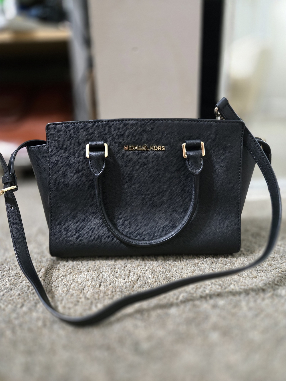 Michael Kors Black Saffiano Leather Satchel